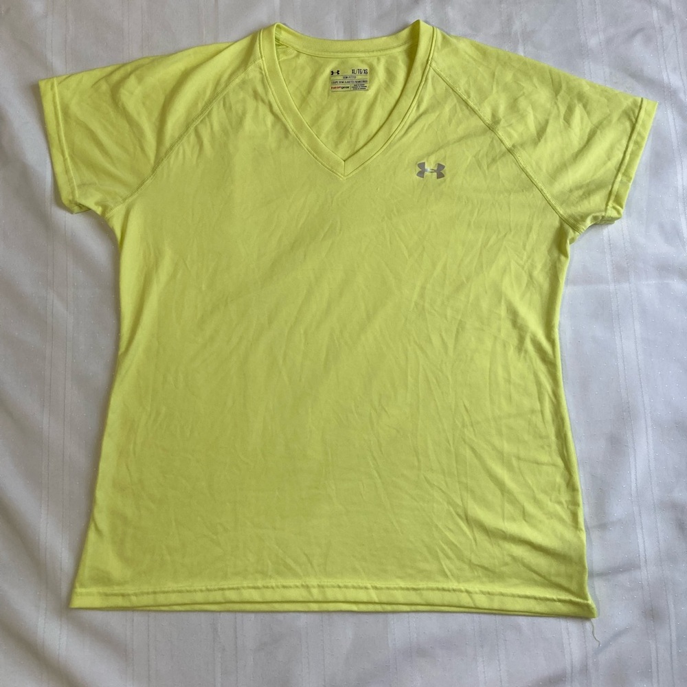 Neon Yellow Under Armour T Shirt Size XL